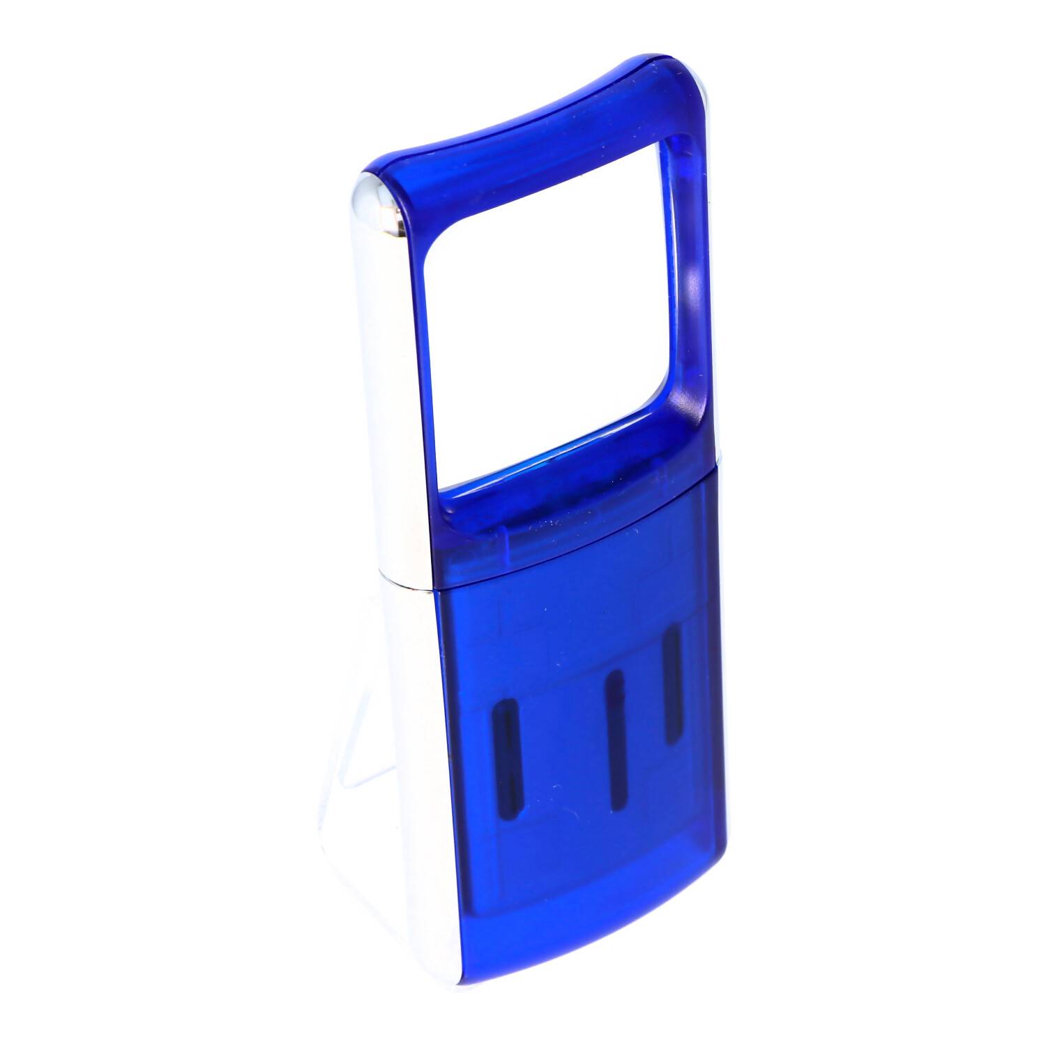 Lupe mit LED-Beleuchtung und 3fach Vergrösserung Farbe Blau, inklusive 2 CR1130 Lithium Batterien