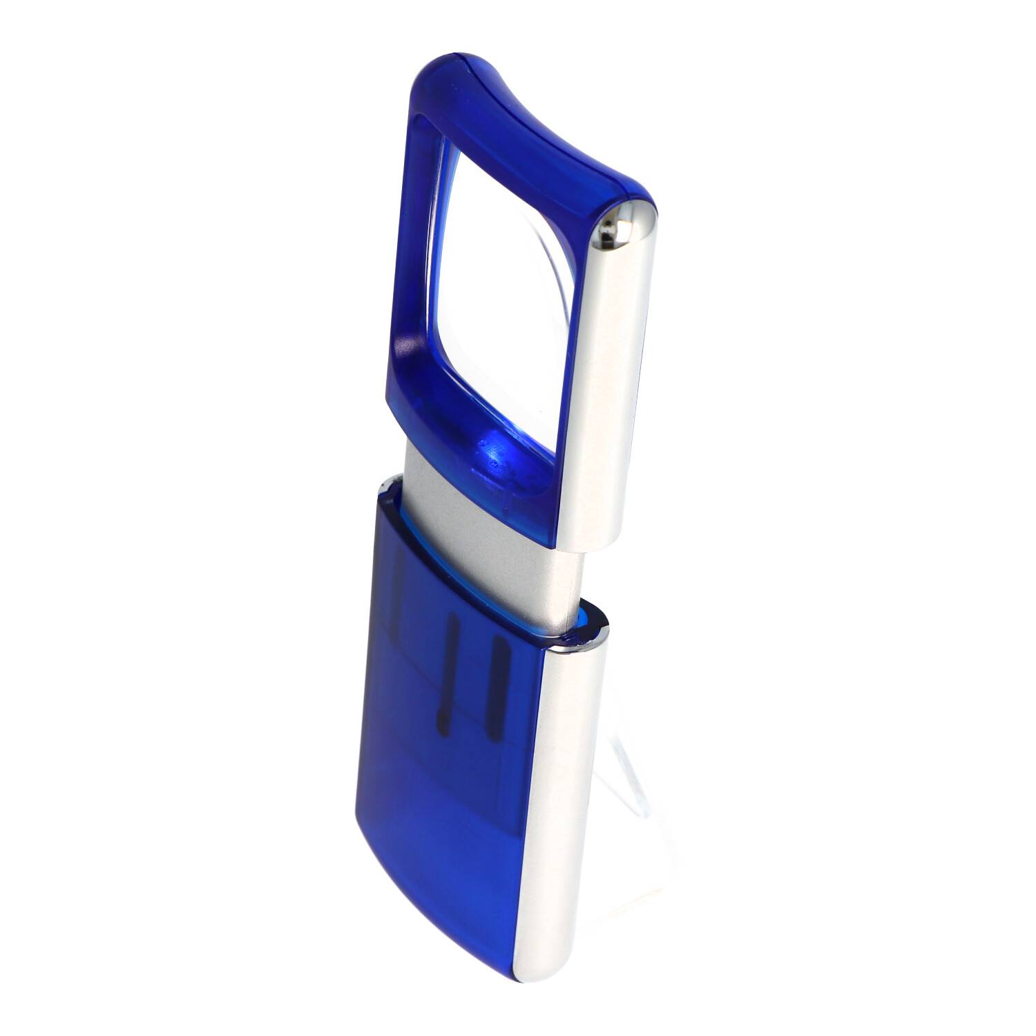 Lupe mit LED-Beleuchtung und 3fach Vergrösserung Farbe Blau, inklusive 2 CR1130 Lithium Batterien
