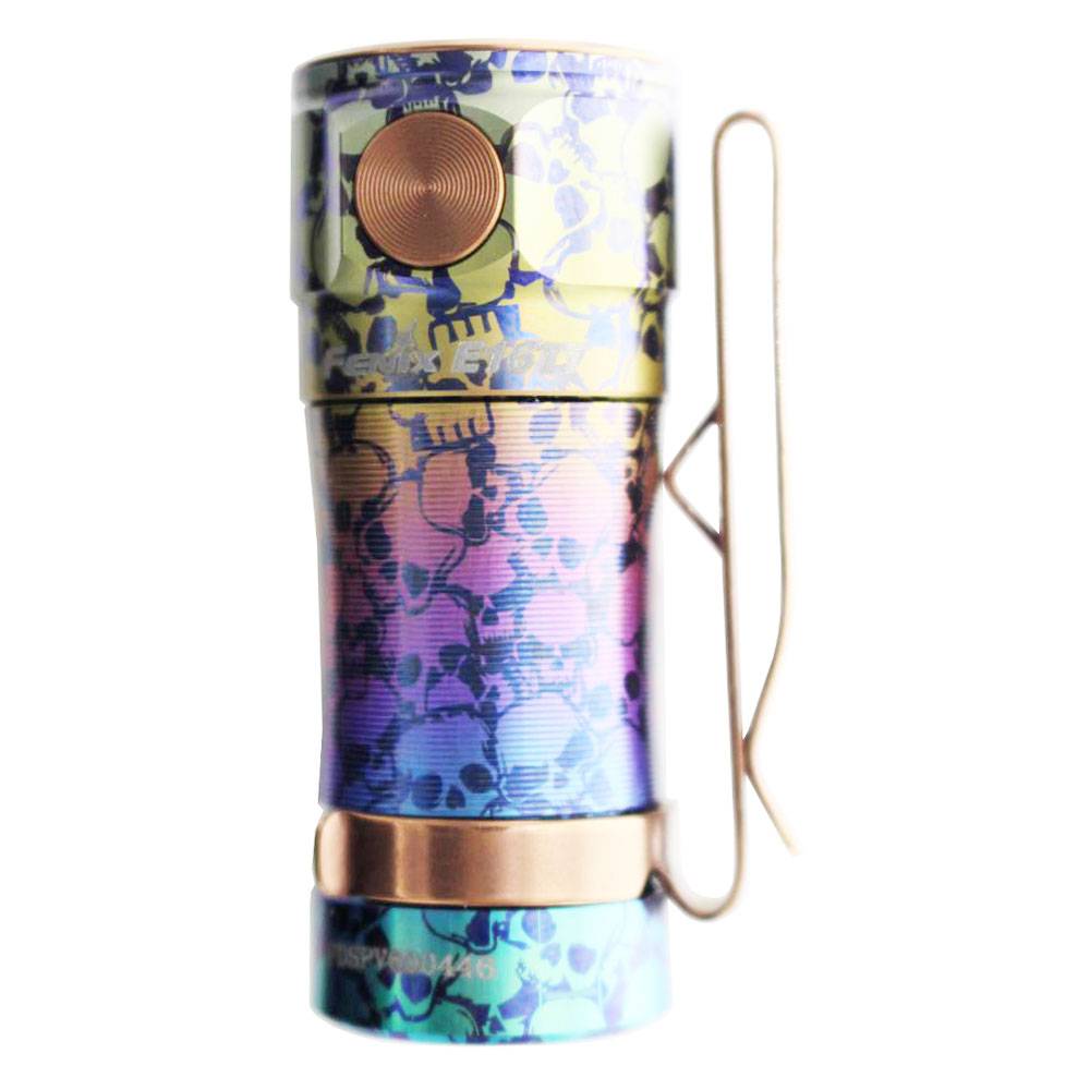 Fenix E16 Ti Titan LED Taschenlampe, Farbe Phantom Blue mit Li-ion Akku und Micro-USB Ladekabel