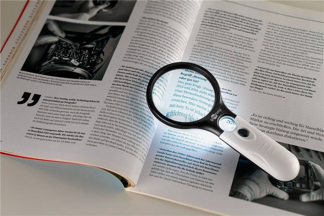 LED-Leselupe mit LED-Beleuchtung, ideal für die Anzeige von feinen Details inklusive Batterien
