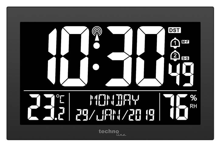 Technoline TECHNOLINE Funk-Wanduhr, schwarz