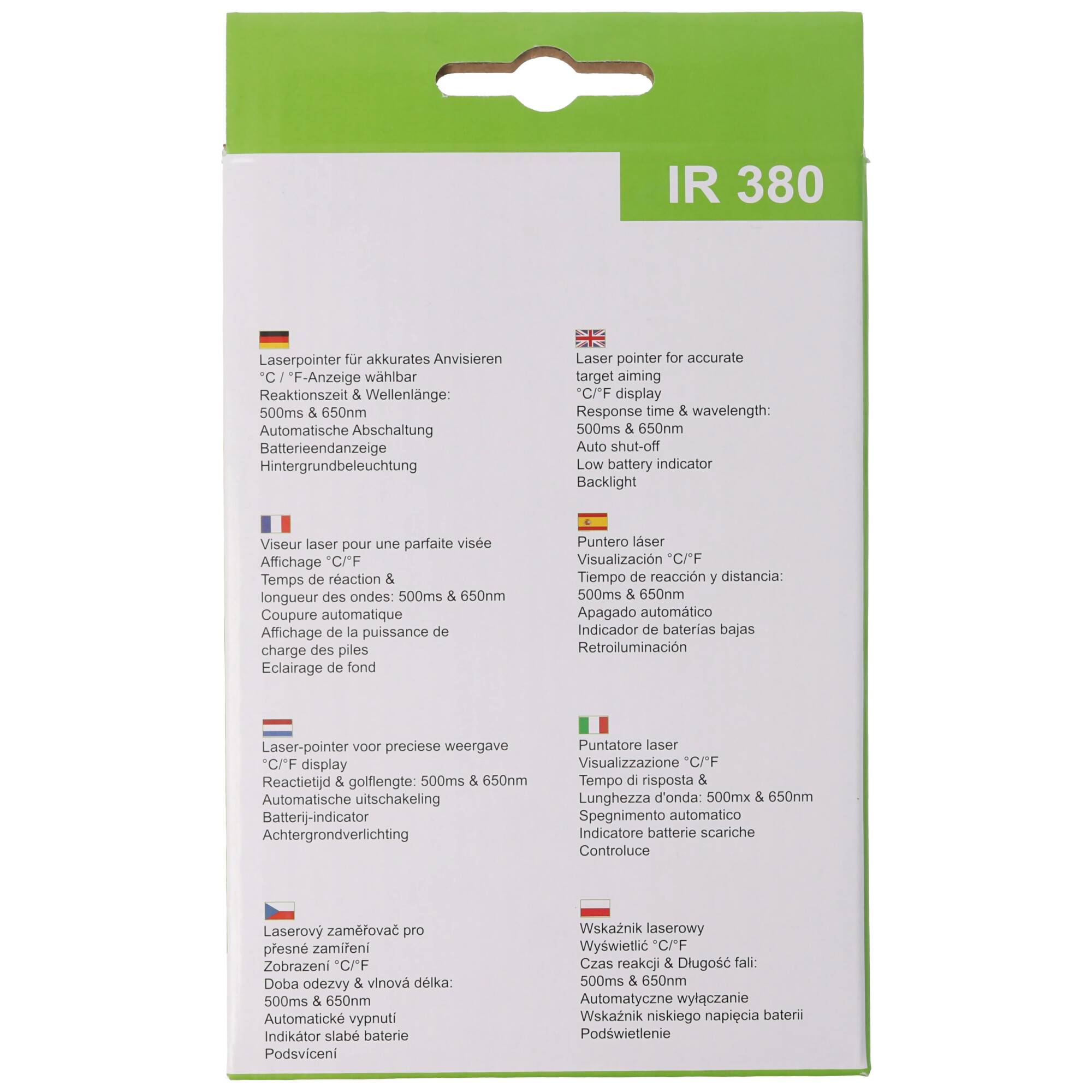 IR 380 Thermometer Infrarot-Thermometer zu der Temperaturmessung aus der Ferne
