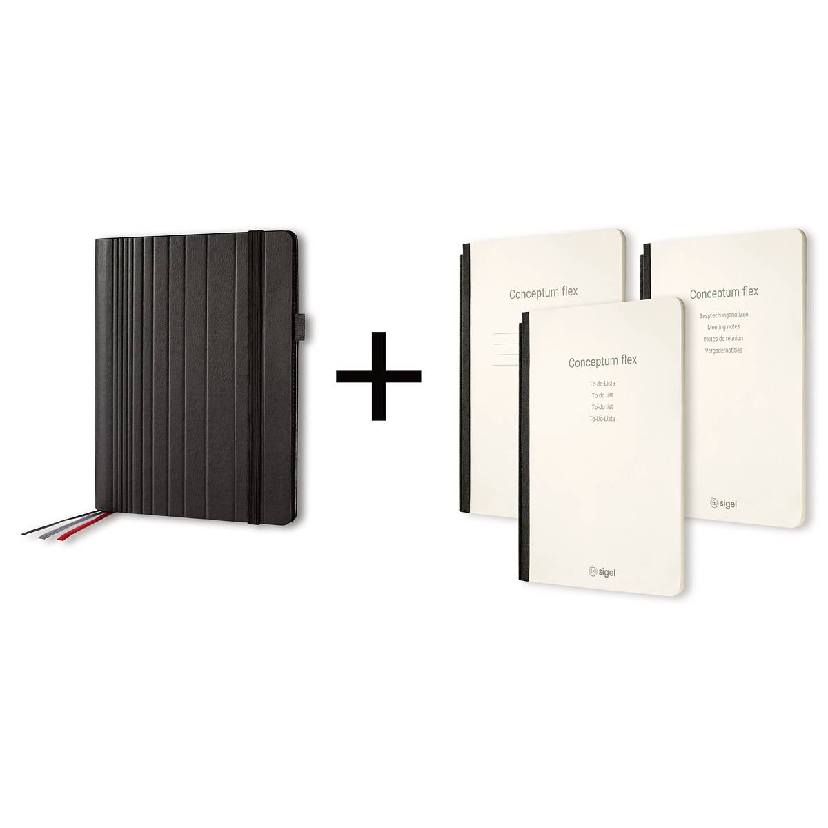 SIGEL Business Organiser Set Conceptum flex A5 mit 3 Notizheften (CF203, CF221, CF223)