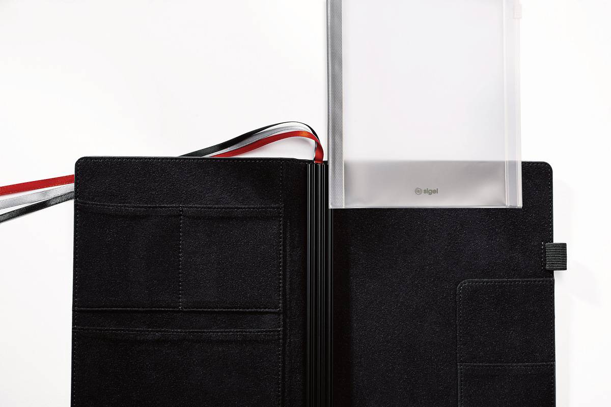 SIGEL Zubehörtasche Conceptum flex, grau, mit Zip-Verschluss, Größe ca. A4