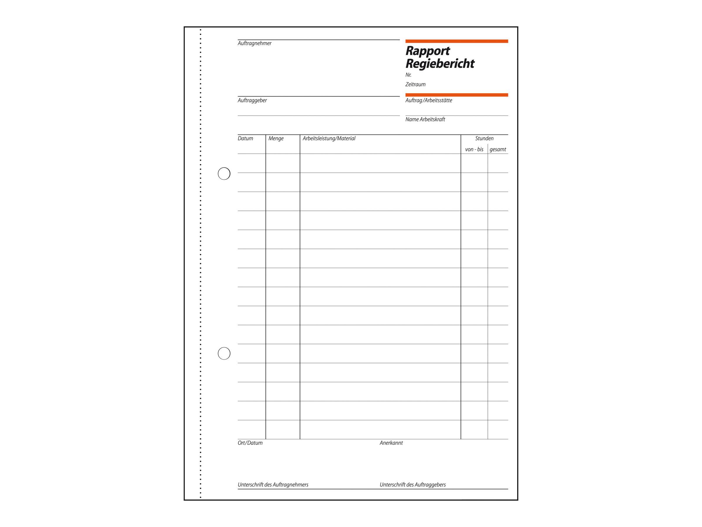 Sigel - Rapport/Regiebericht - 100 Blatt - A5