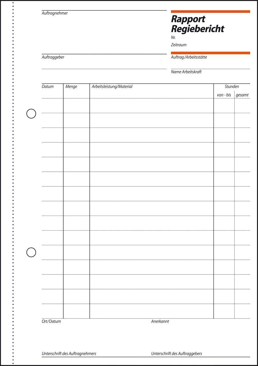 Sigel Rapport/Regiebericht - 100 Blatt - A5