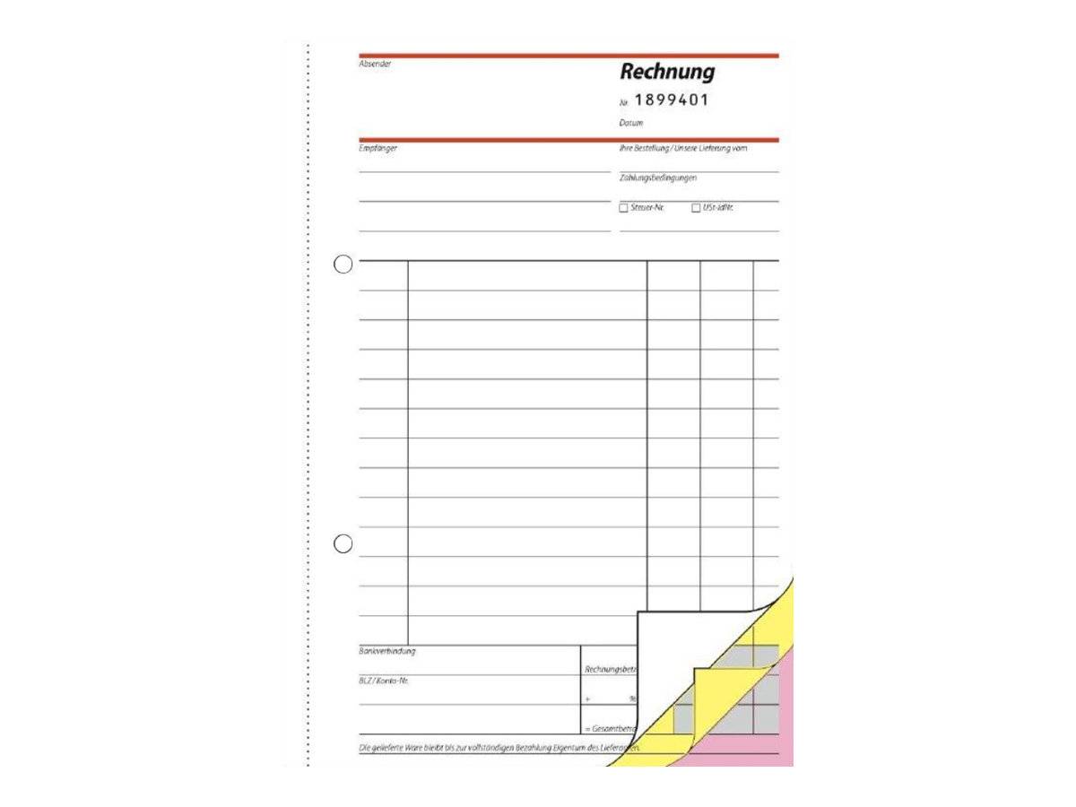 Sigel - Rechnungsformular - 50 Blatt - A5 - Dreifachausfertigung