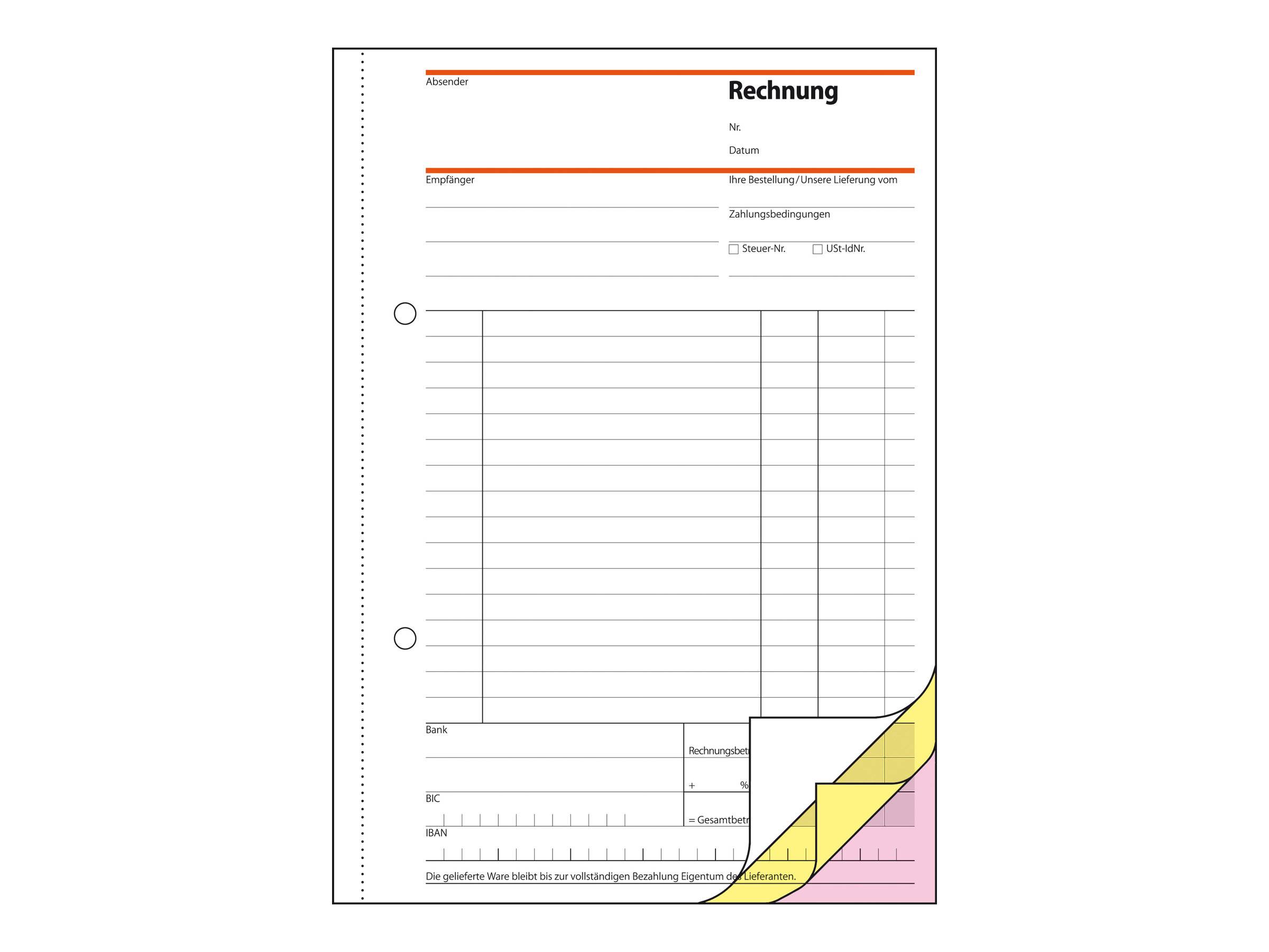Sigel - Rechnungsformular - 40 Blatt - A5 - Dreifachausfertigung