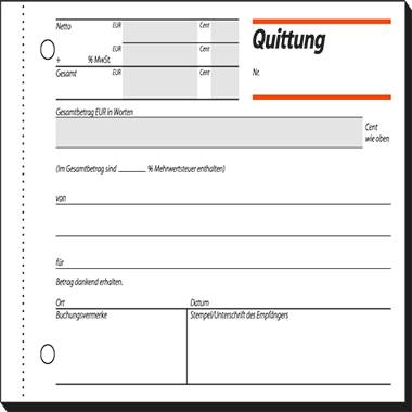 Sigel Quittung QU615 DIN A6 quer 50Blatt