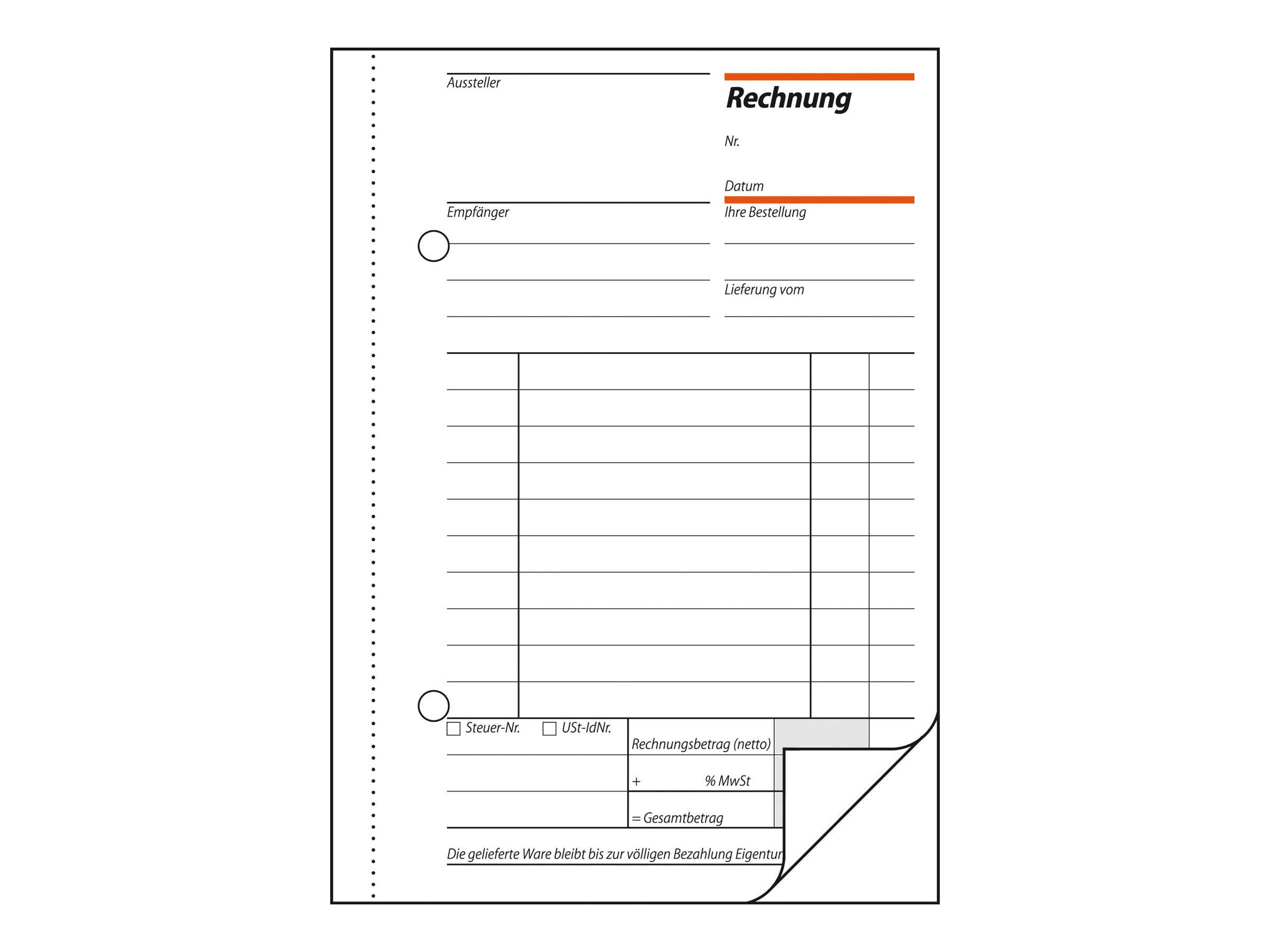 Sigel Rechnungsformular - 50 Blatt - A6 (105 x 148 mm)