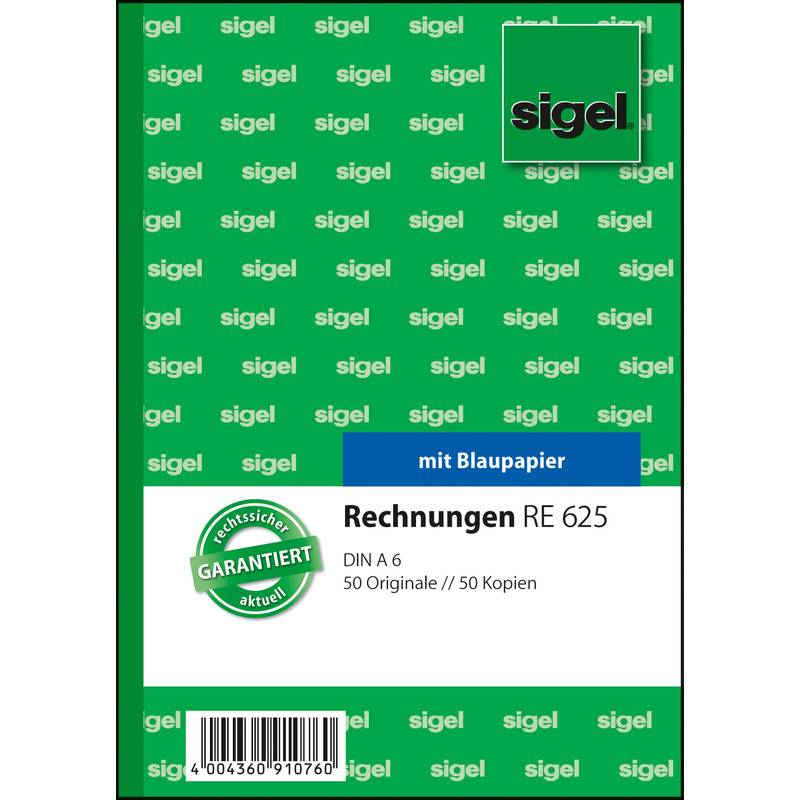 sigel Formularbuch "Rechnung", A6, 2 x 50 Blatt