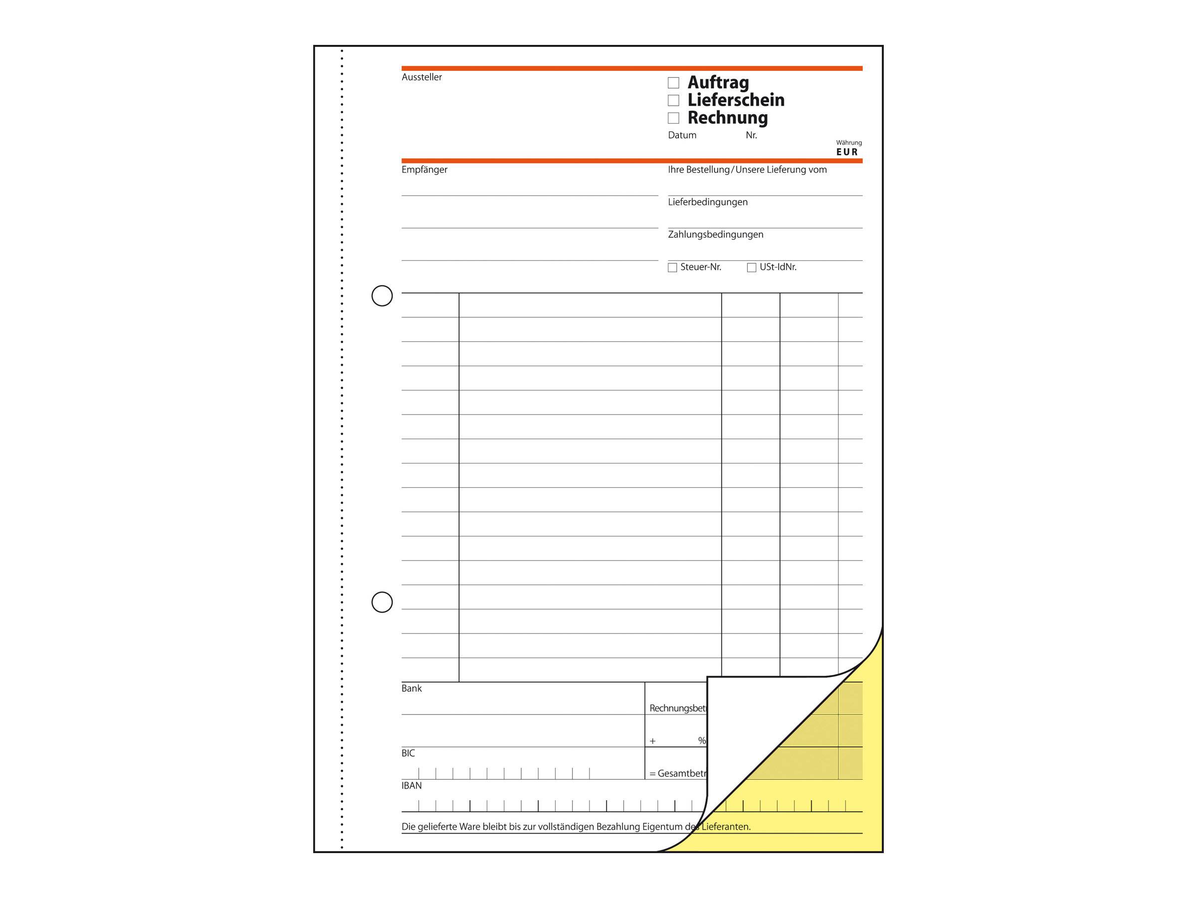 Sigel - Formular für Bestellung/Lieferung/Rechnung