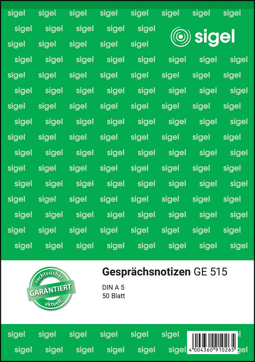 SIGEL Gesprächsnotizen, A5, 50 Blatt
