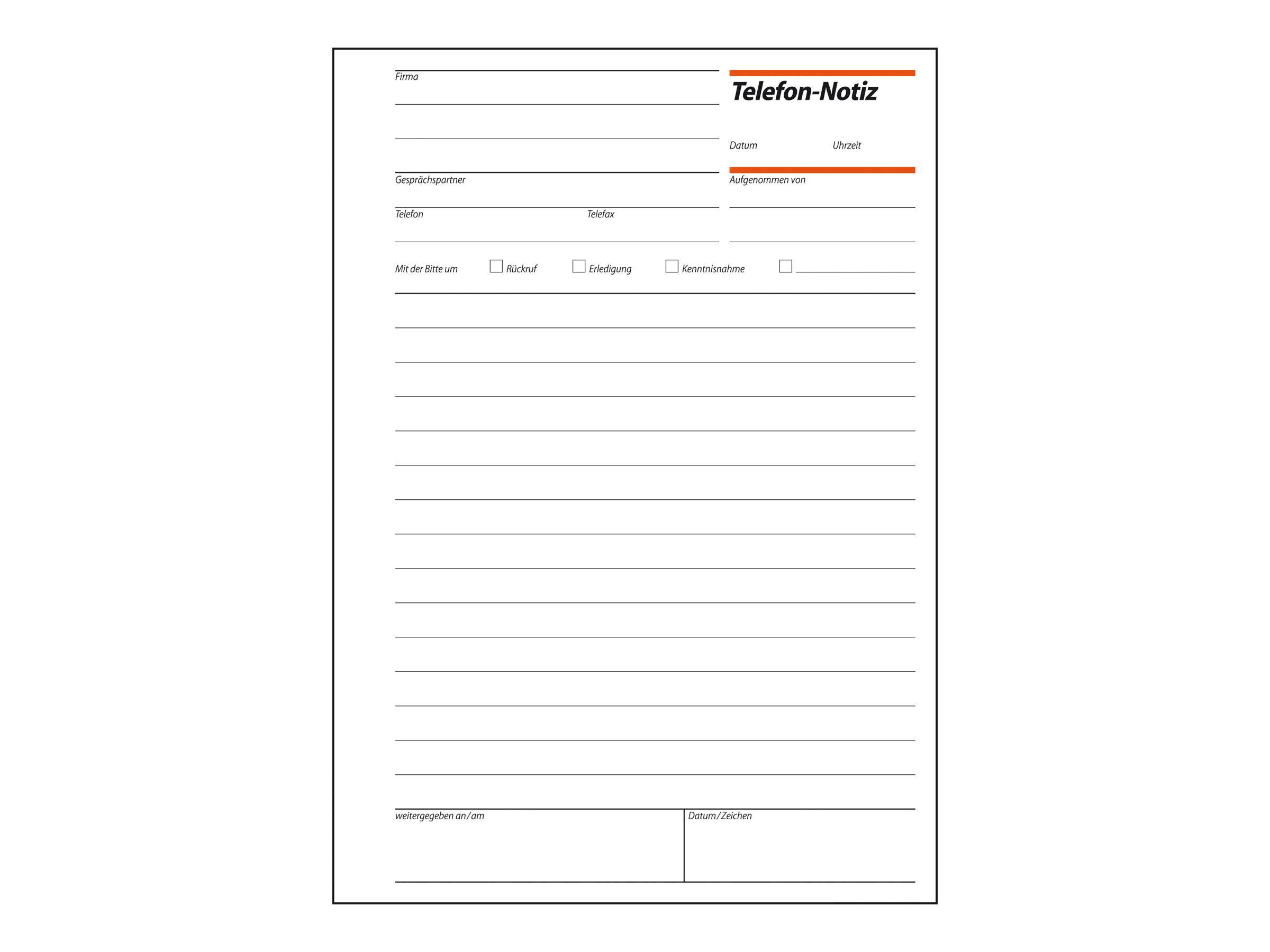Sigel - Formular für Telefonnotizen - 50 Blatt