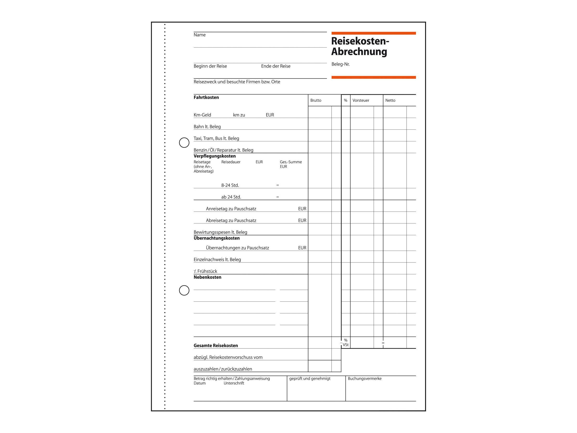 Sigel Formular für Reisekosten - 50 Blatt - A5