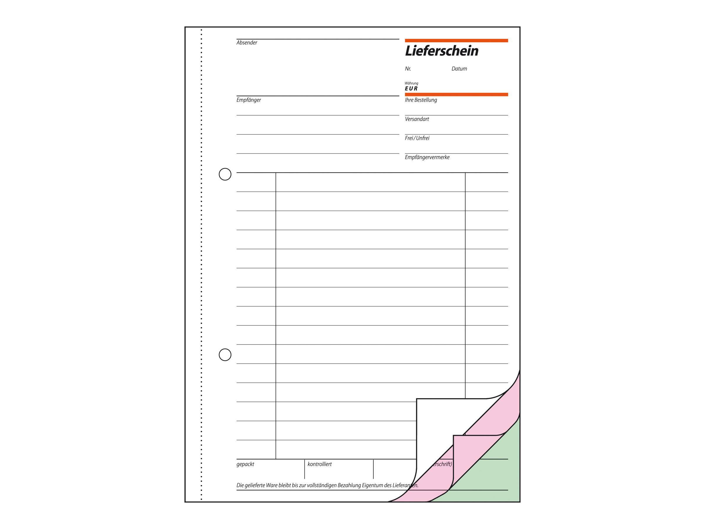 Sigel - Lieferliste - 50 Blatt - A5 - Dreifachausfertigung