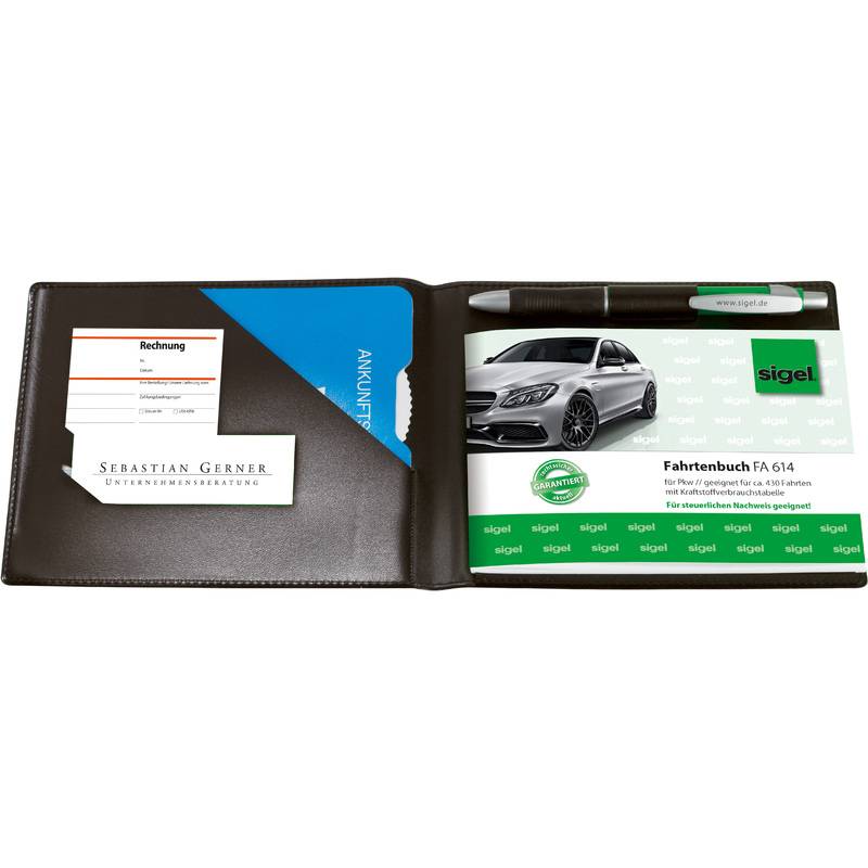 sigel Einband für Formularbuch, DIN A6 quer, PU, schwarz