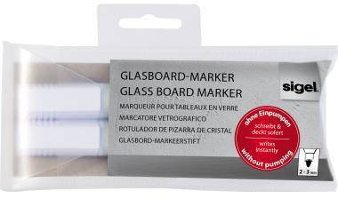 SIGEL Boardmarker 2-3mm weiß Rundspitze 2St/Pg