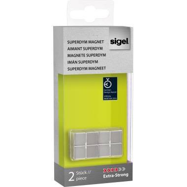 Sigel Magnet SuperDym C10 GL704 Cube 20x10x20mm silber 2 St./Pack.