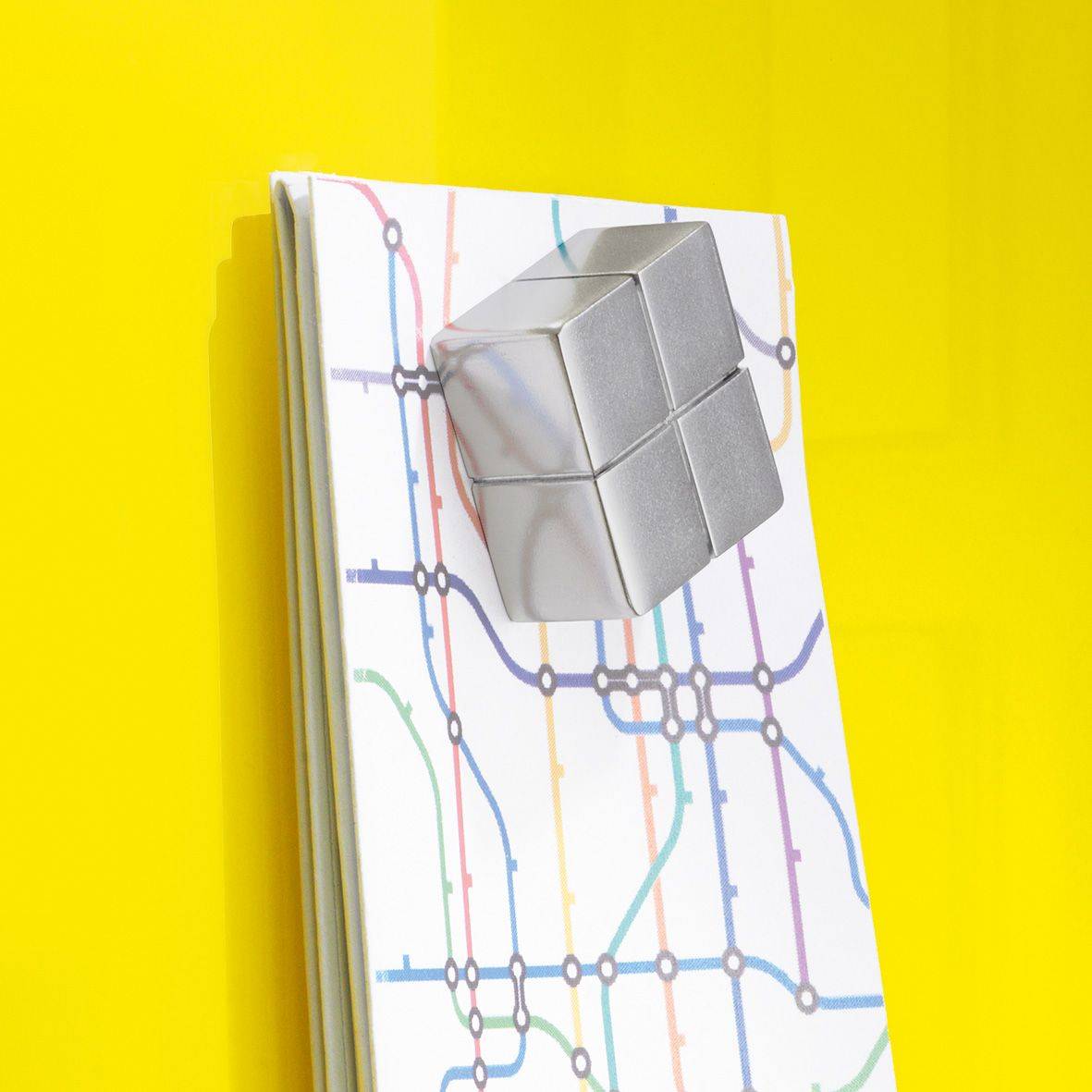 SIGEL BA195 SuperDym-Magnet C10 "Extra-Strong" - bis zu 13 Bl. (A4, 80g/m²) - Cube-Design - 20x20 mm - silber - 1 Stück