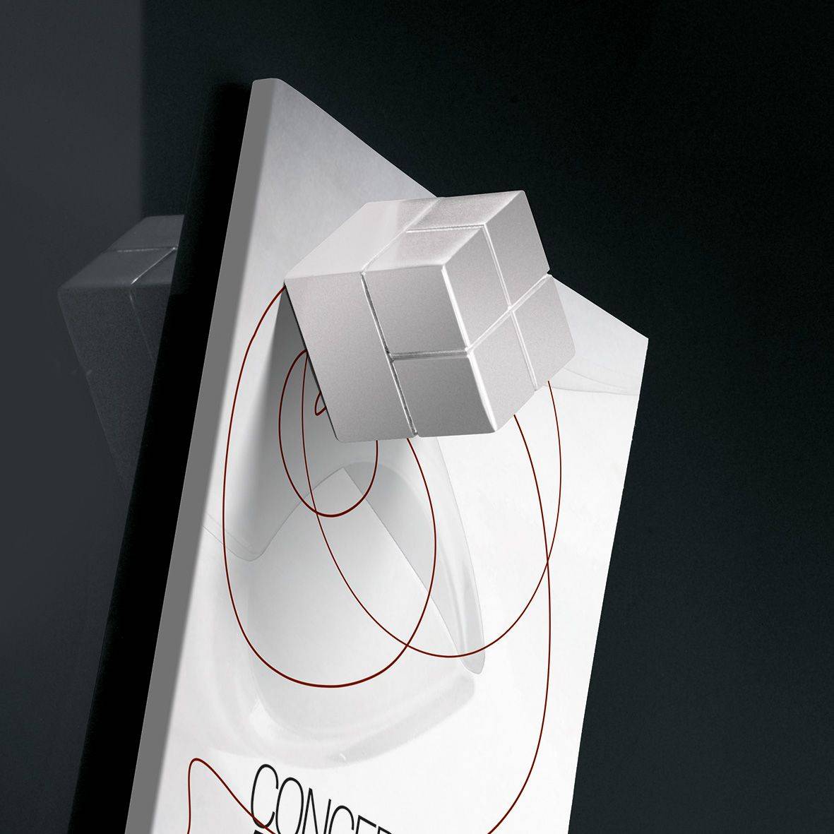 SIGEL SuperDym-Magnet C20 "Super-Strong", Cube-Design, silber, 2x2x2 cm, für Glas-Magnettafeln, 1 Stück