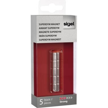 Sigel Magnet SuperDym C5 GL700 Zylinder 10mm silber 5 St./Pack.