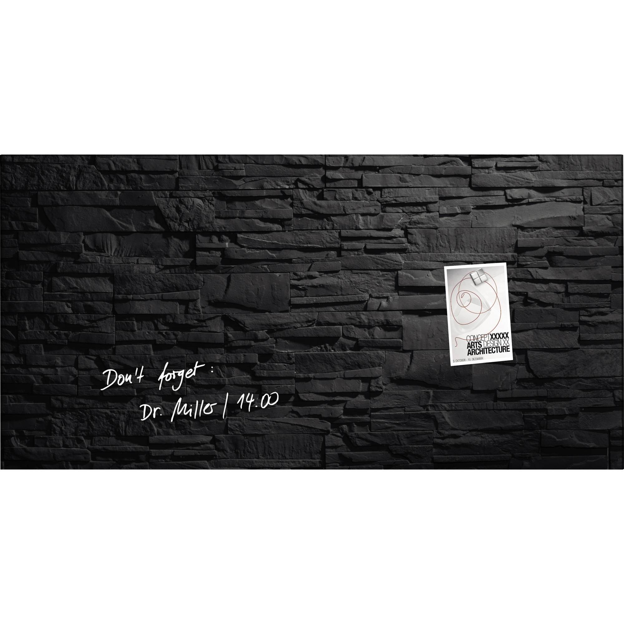 SIGEL Magnetboard Artverum GL149 910x460x15mm Glas Schiefer-Stone