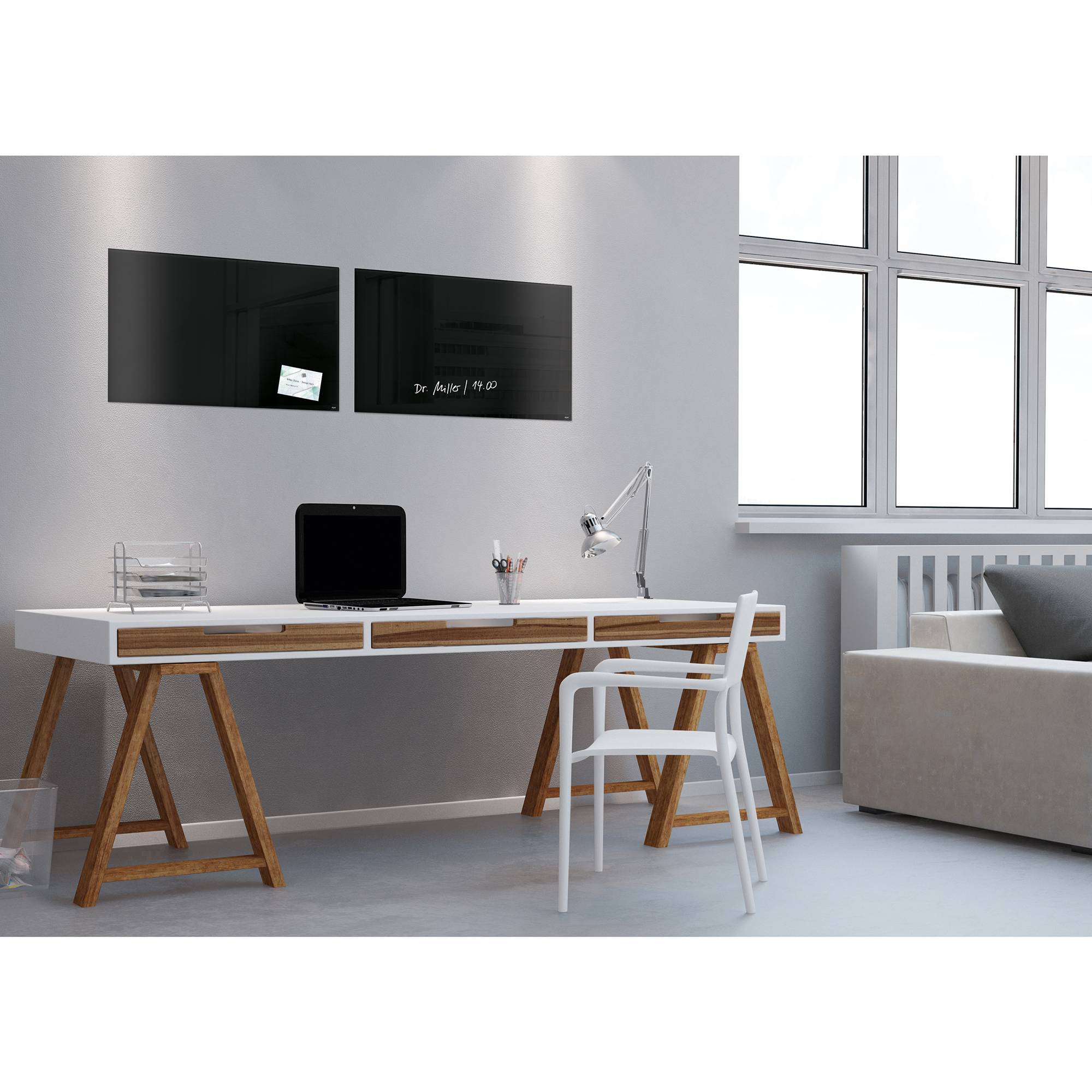 sigel artverum® Glas-Magnetboard L, schwarz