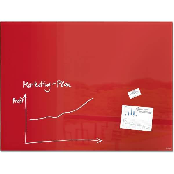 Glas-Whiteboard Artverum 120x90x1,8cm rot