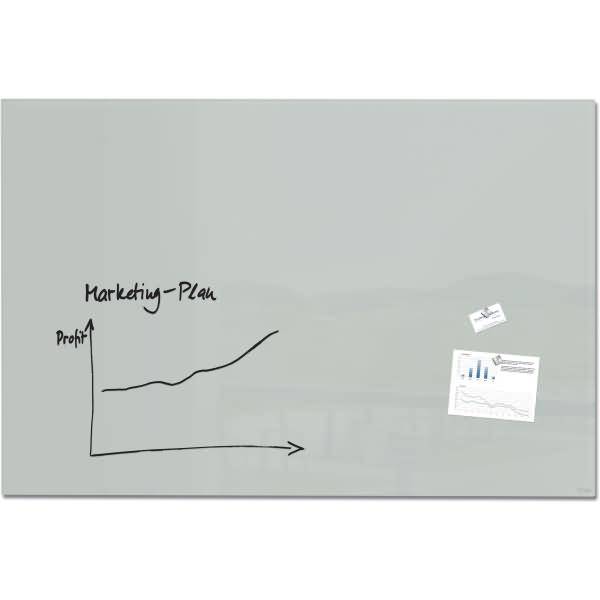Glas-Whiteboard Artverum 150x100x1,8cm grau
