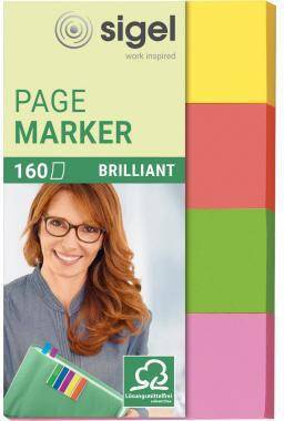 SIGEL Haftmarker Brillant HN630 20x50mm farbig sortiert 4 St./Pack.