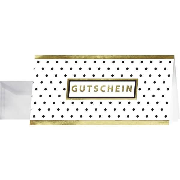 Gutschein-Karte DINlang 220g/qm Golden Glimmer inkl. Umschläge 10 Stück