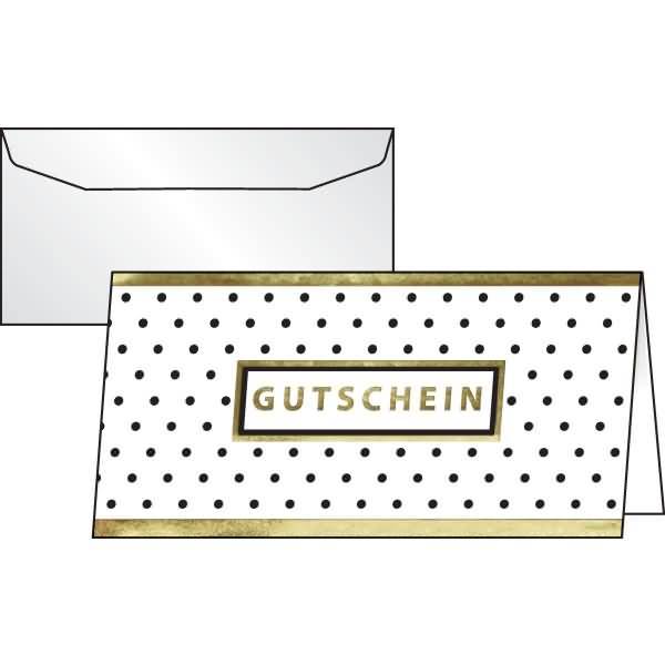 Gutschein-Karte DINlang 220g/qm Golden Glimmer inkl. Umschläge 10 Stück