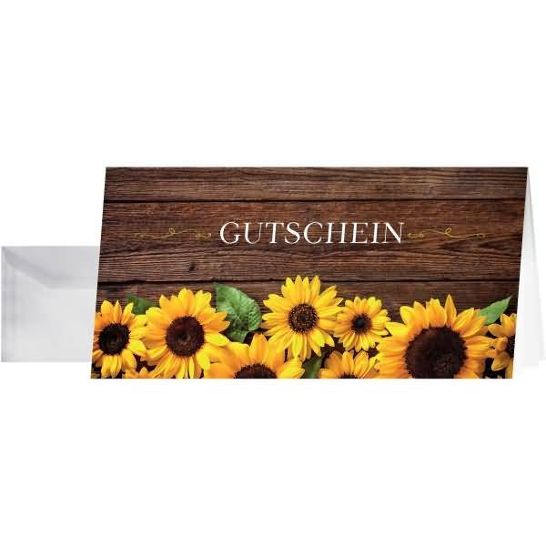 Gutschein-Karte DINlang 220g/qm Sunfield inkl. Umschläge 10 Stück