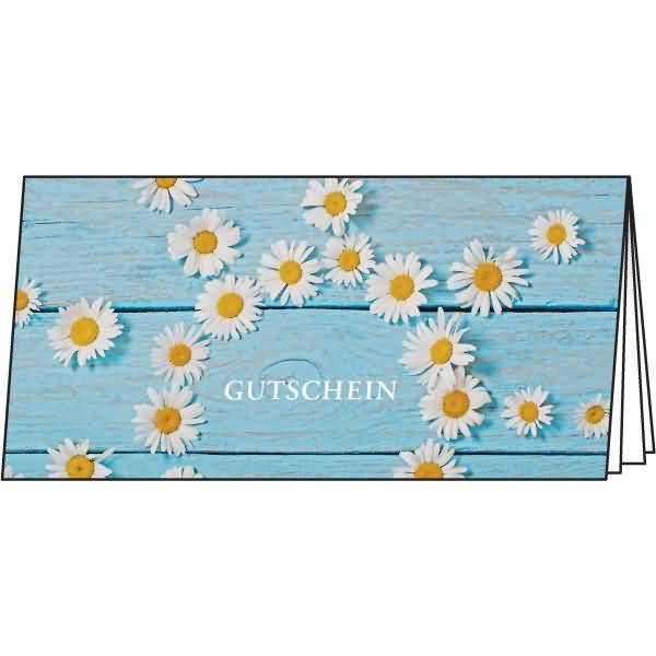 Gutschein-Karte DINlang 220g/qm Daisy inkl. Umschläge 10 Stück