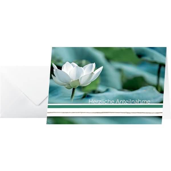 Trauer-Karte 115x170mm 220g/qm Water Lily inkl. Umschläge 10 Stück