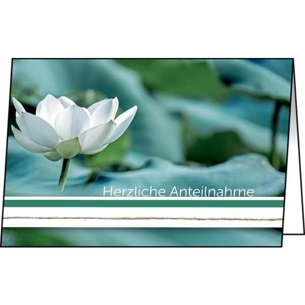 Trauer-Karte 115x170mm 220g/qm Water Lily inkl. Umschläge 10 Stück