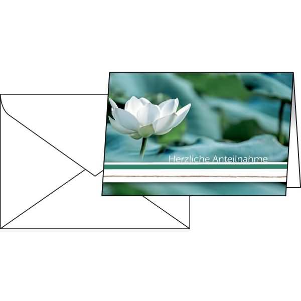 Trauer-Karte 115x170mm 220g/qm Water Lily inkl. Umschläge 10 Stück