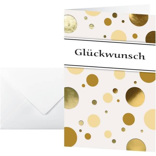 Motiv-Karte 115x170mm 220g/qm Golden Bubble inkl. Umschläge 10 Stück