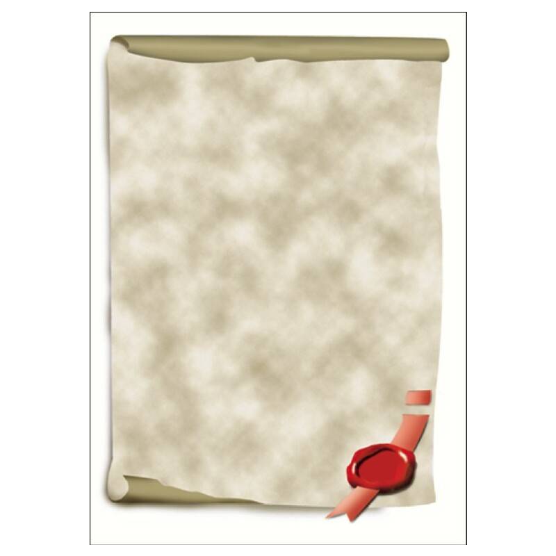 sigel Design-Papier, DIN A4, 185 g/qm, Motiv "Urkundenrolle"