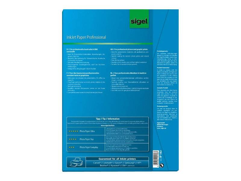 Sigel InkJet Paper IP182 - Beschichtet - hochweiß - A4 (210 x 297 mm)