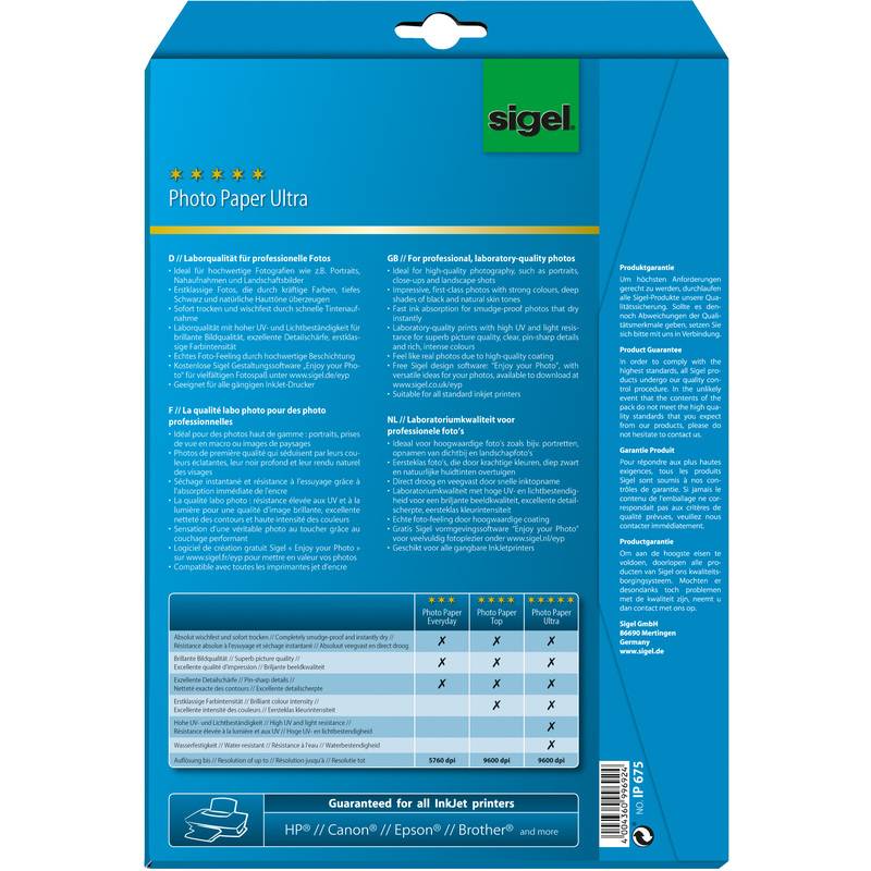 sigel Ultra-Foto-Papier, DIN A4, hochglänzend, 190 g/qm