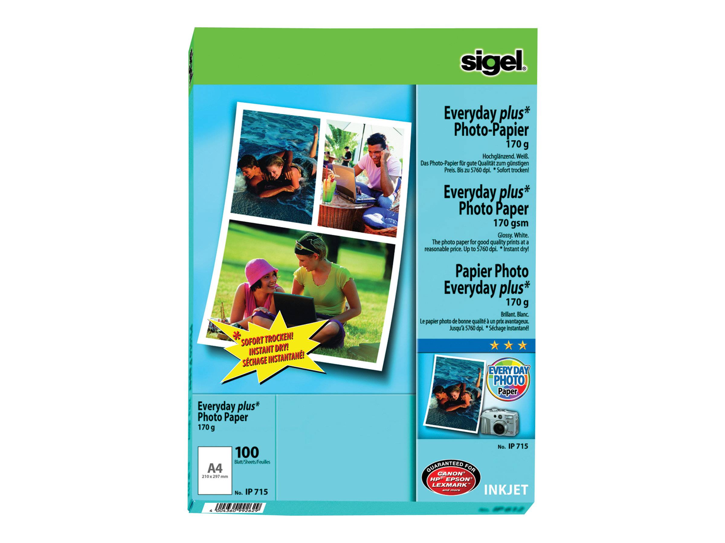 Sigel InkJet Everyday plus Photo Paper IP715 - Glänzend - weiß - A4 (210 x 297 mm)