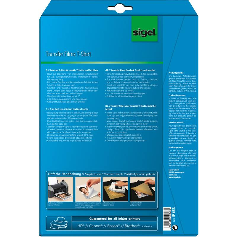 sigel T-Shirt Inkjet-Transfer-Folien "HOT DEAL" Aktion,250my