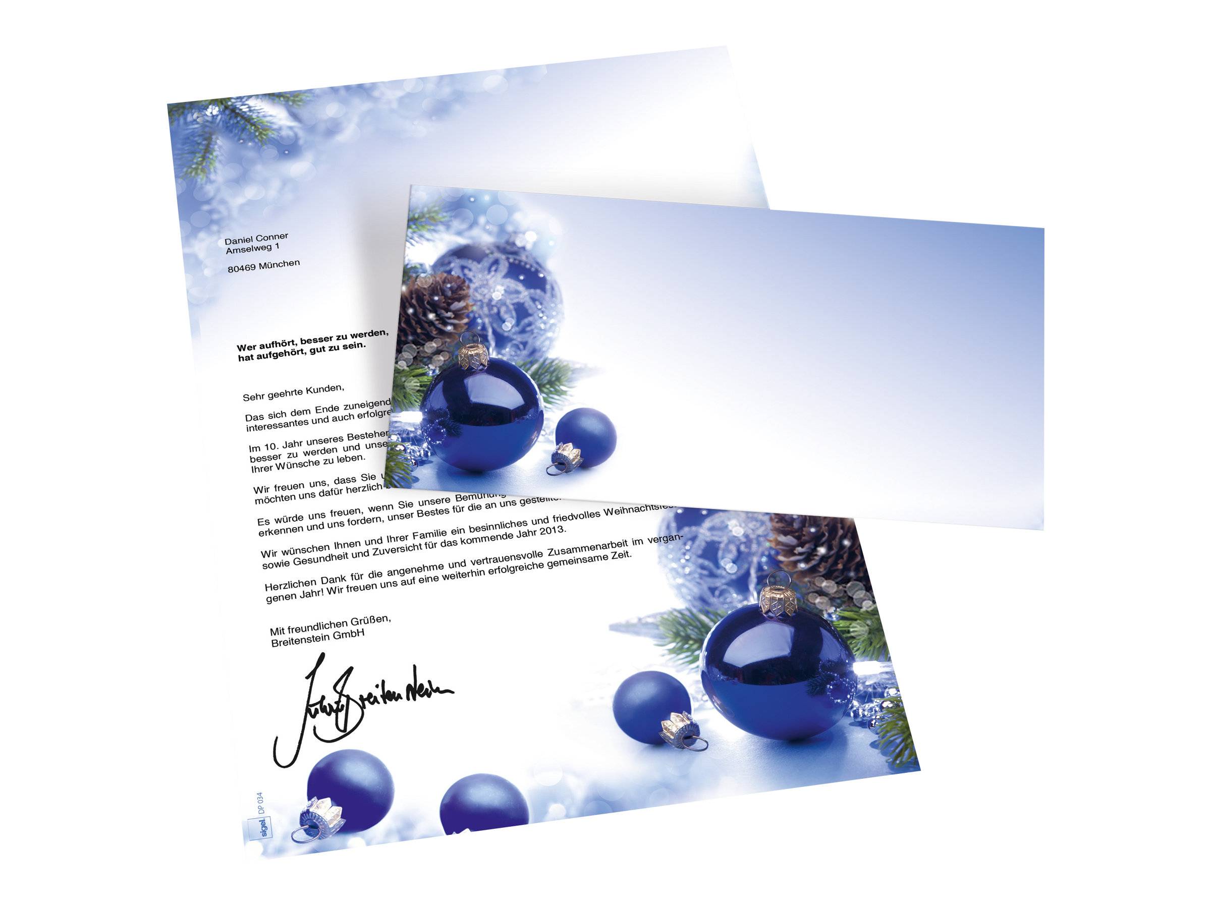 Sigel Weihnachts-Motiv-Papier Blue Harmony - A4 (210 x 297 mm)