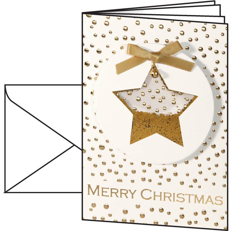 sigel Weihnachtskarte "Confetti Stars", A6, 220 g/qm