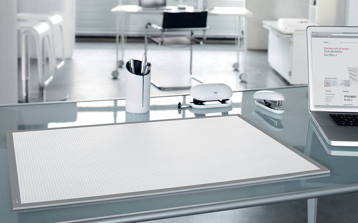 SIGEL Papier-Schreibunterlage zum Abreißen kariert, Notizblock, grau ca. DIN A2 - extra groß, 30 Blatt