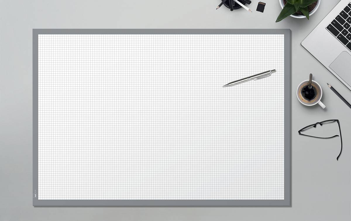 SIGEL Papier-Schreibunterlage zum Abreißen kariert, Notizblock, grau ca. DIN A2 - extra groß, 30 Blatt