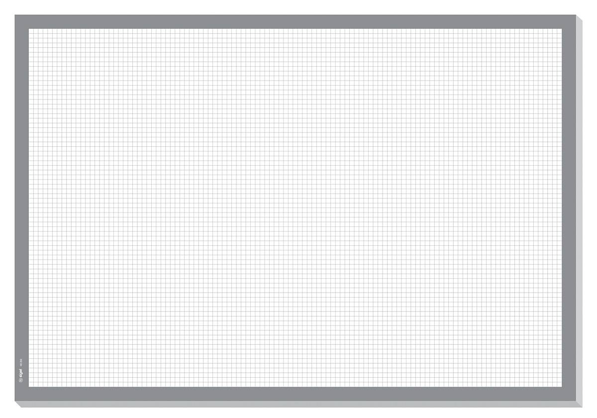 SIGEL Papier-Schreibunterlage zum Abreißen kariert, Notizblock, grau ca. DIN A2 - extra groß, 30 Blatt