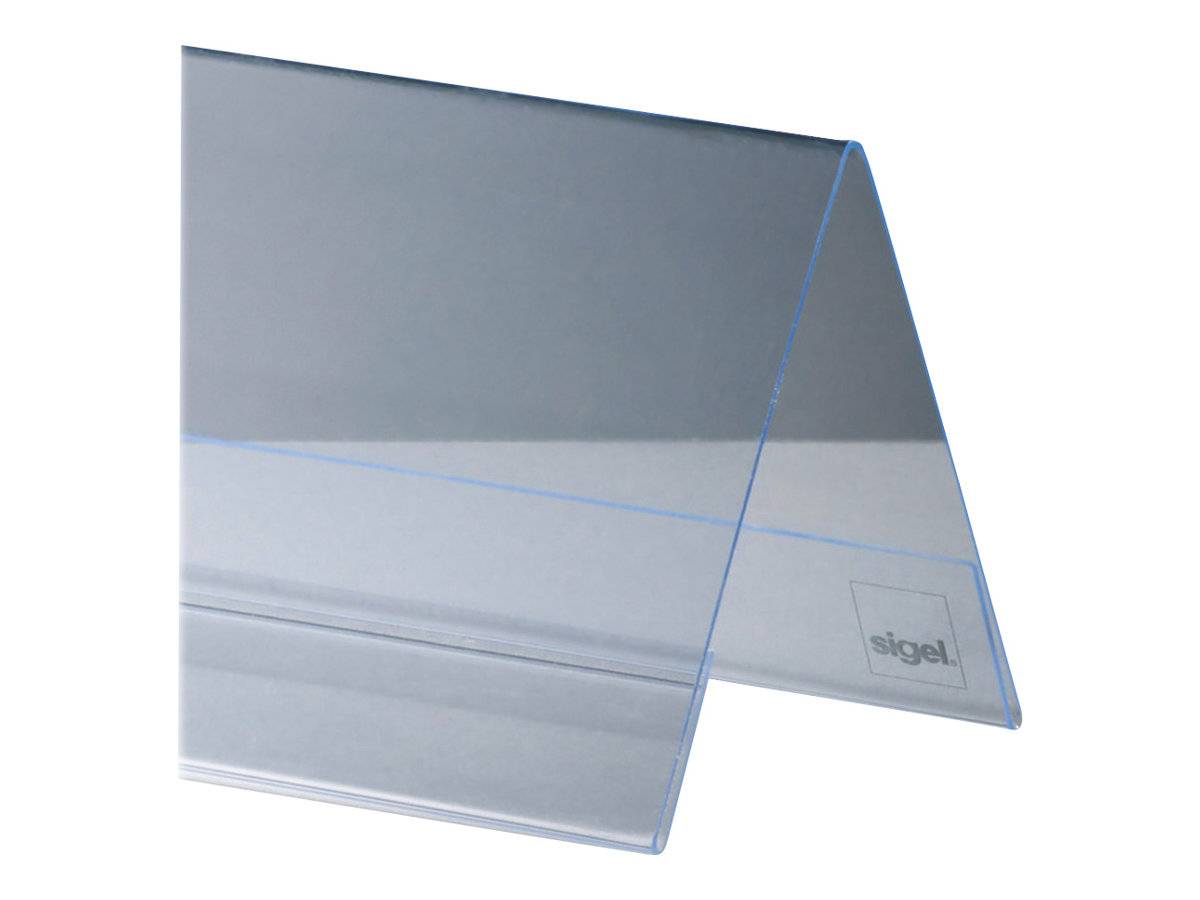 Sigel - Schildhalterung - Desktop - für 100 x 60 mm - doppelseitig - klar (Packung mit 10)